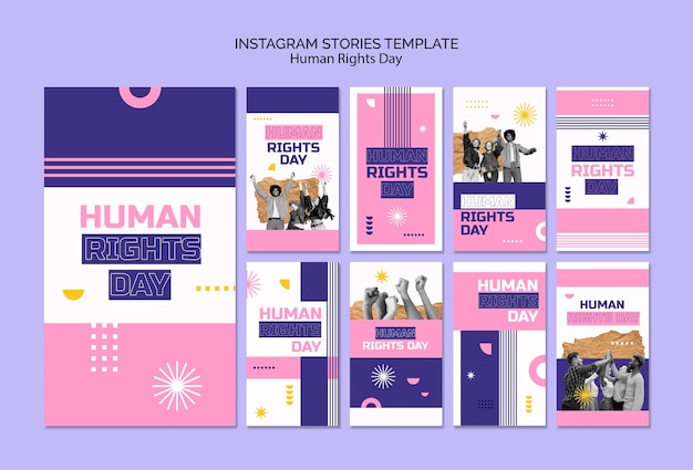 Free PSD human rights day celebration instagram stories