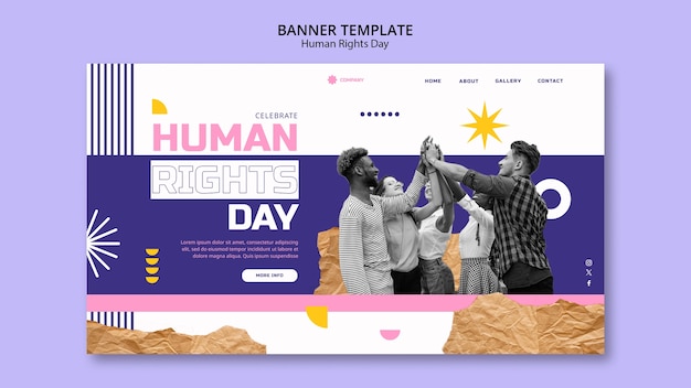 Free PSD human rights day celebration landing page