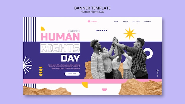 PSD gratuito pagina di destinazione per la celebrazione della giornata dei diritti umani