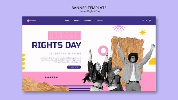 Free PSD human rights day celebration landing page