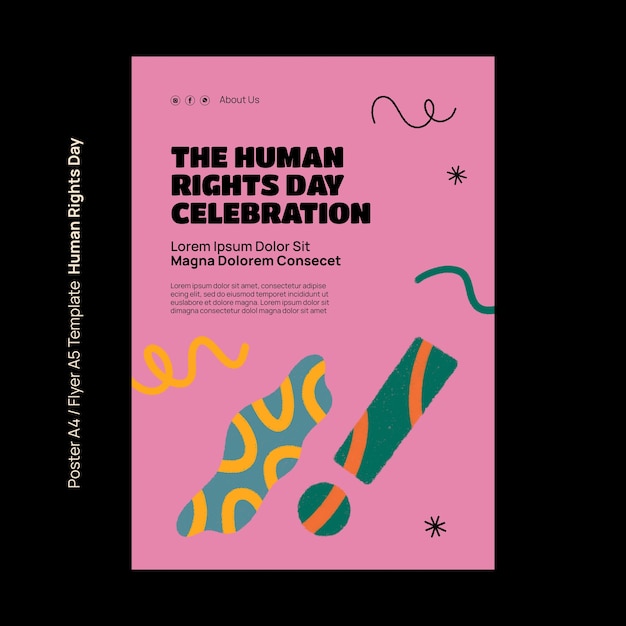 Free PSD human rights day celebration poster template