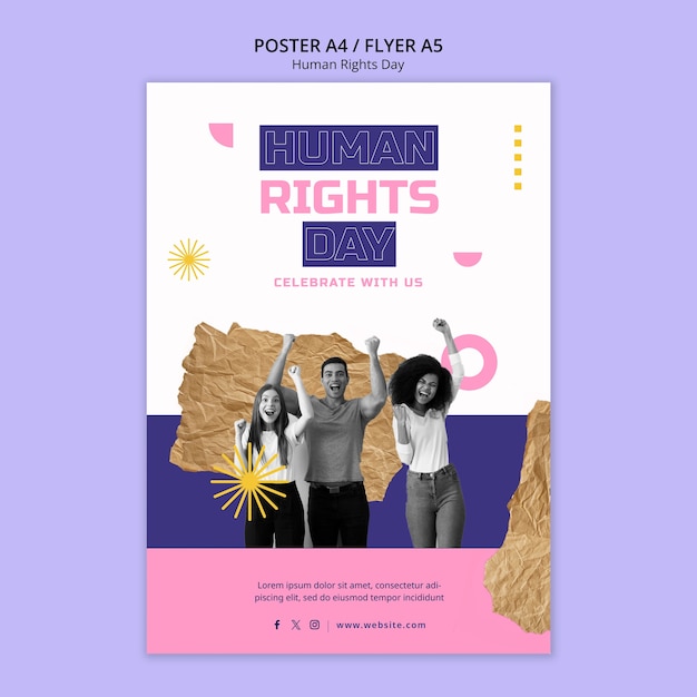 Human Rights Day Celebration Poster Template – Free PSD Download