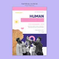 PSD gratuito modello di poster per la celebrazione della giornata dei diritti umani