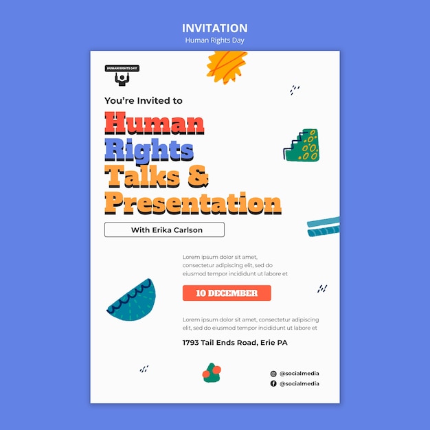 無料PSD 人権デーのテンプレートデザイン