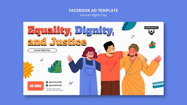 無料PSD 人権デーのテンプレートデザイン