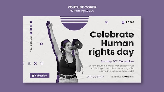 Free PSD human rights day template design