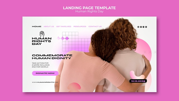 Free PSD human rights day template design