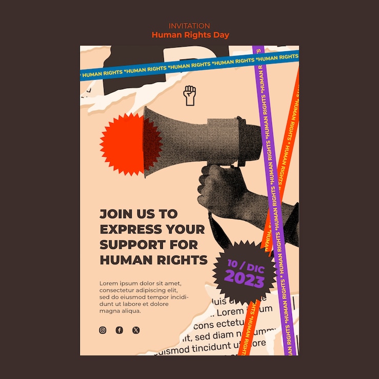 Free PSD human rights day template design