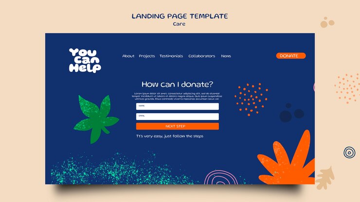 Free PSD humanitarian aid web template