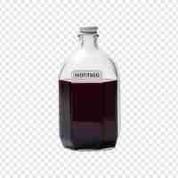 Free PSD hydrogen peroxide bottle isolated on transparent background