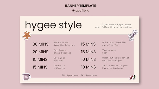 Free PSD hygge style banner template