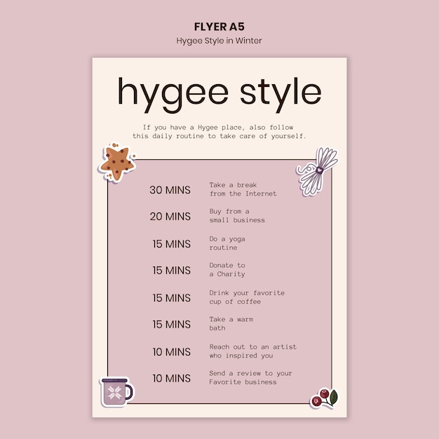 무료 PSD hygge 스타일 플라이어 템플릿