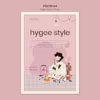 무료 PSD hygge 스타일 팁 포스터 템플릿