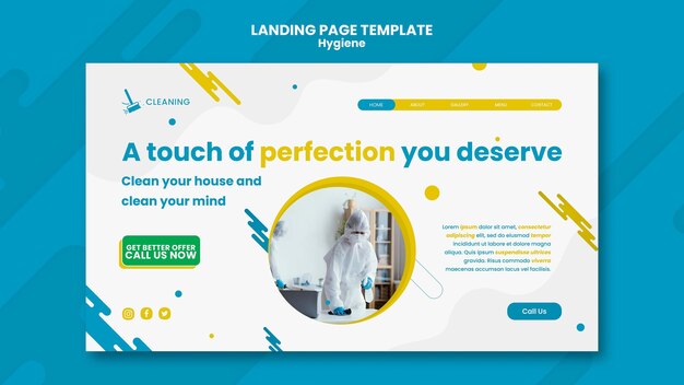 Hygiene landing page template design
