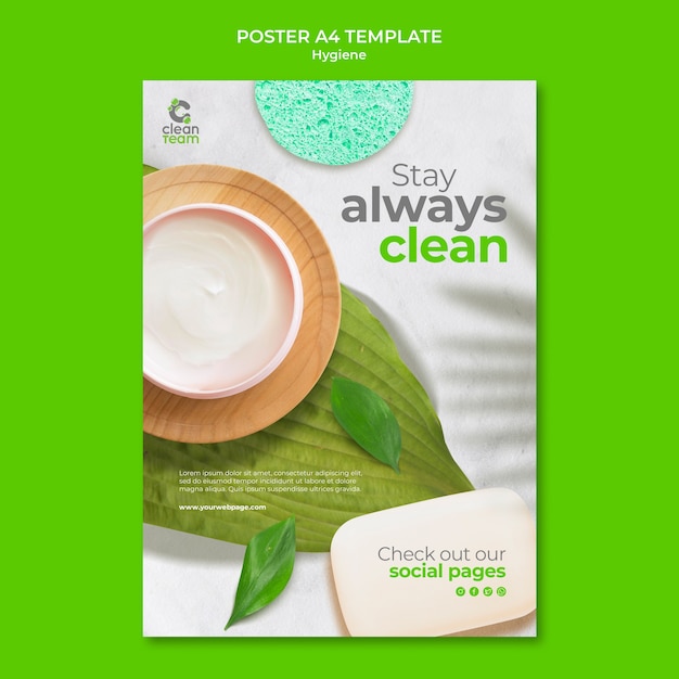 Free PSD hygiene poster template design