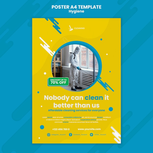 Free PSD hygiene poster template design