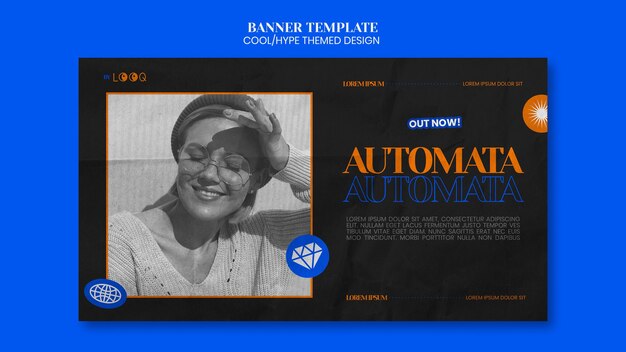 PSD gratuito modello di banner design a tema hype