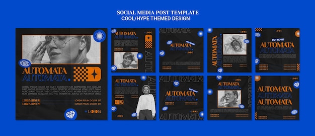 Free PSD hype themed design social media posts