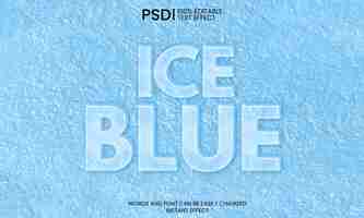 Free PSD ice blue  color text effect