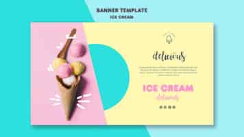 Free PSD ice cream banner template design