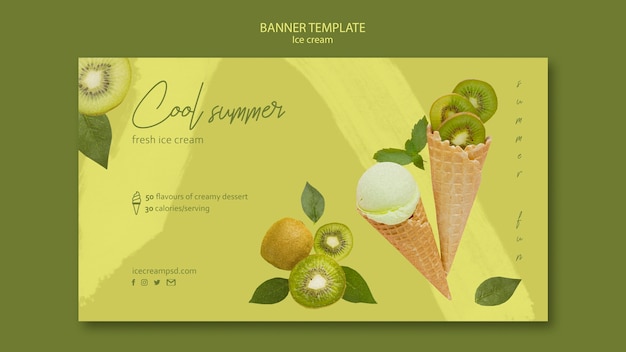 PSD gratuito modello di banner di gelato