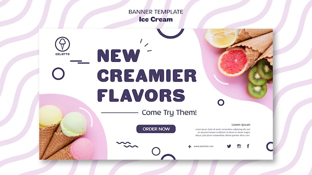 Free PSD ice cream banner template