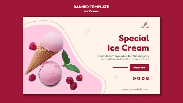 PSD gratuito modello di banner di gelato