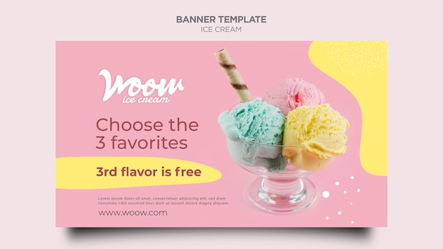 PSD gratuito modello di banner di gelato