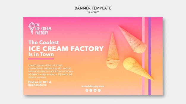 Modello di banner di gelato