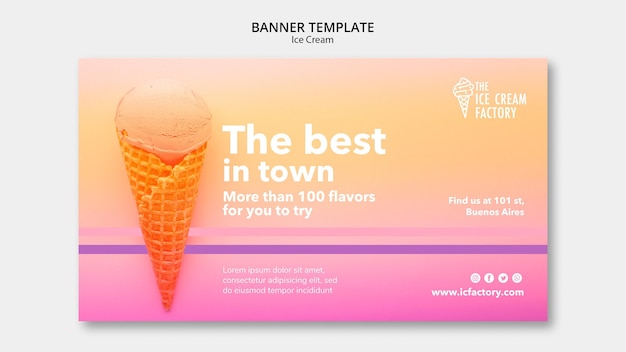 PSD gratuito modello di banner di gelato