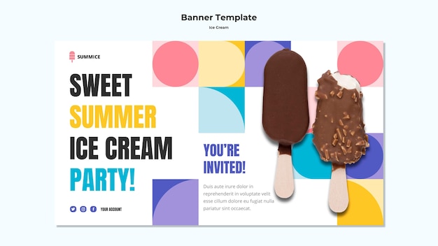 Free PSD ice cream banner template