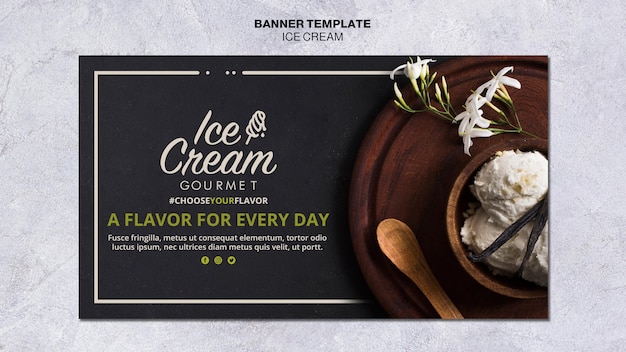 Free PSD ice cream concept banner template