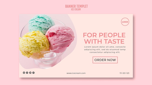 Free PSD ice cream cup banner template