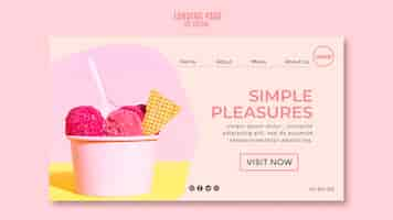 Free PSD ice cream cup landing page