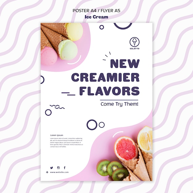 Free PSD ice cream flyer template