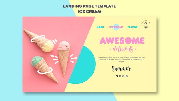 Ice cream landing page theme for free download