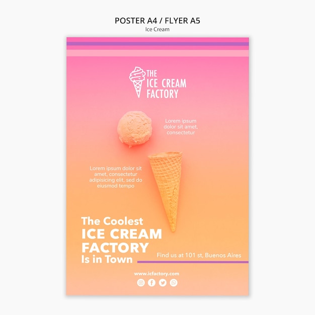 Ice cream poster template