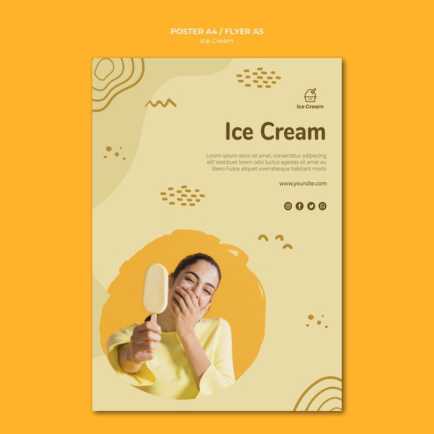 Ice cream poster template