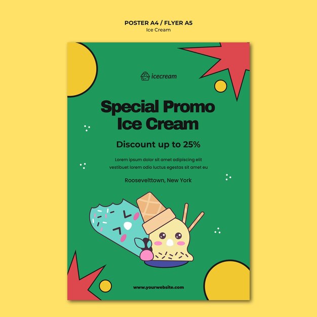 Ice cream poster template