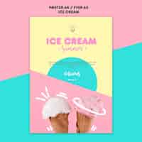 PSD gratuito poster di gelato