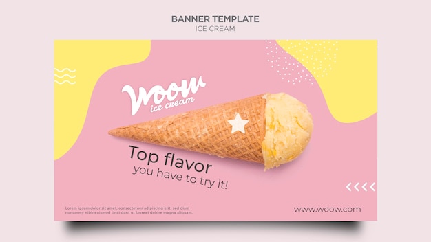 Free PSD ice cream shop banner template