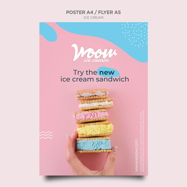 Free PSD ice cream shop flyer template