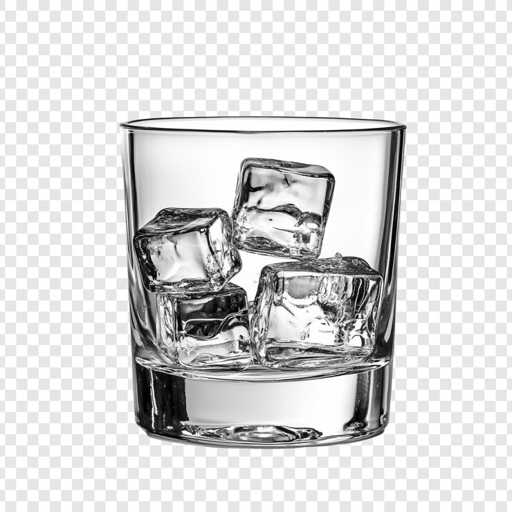 Free PSD ice cubes in a glass refreshing and cool