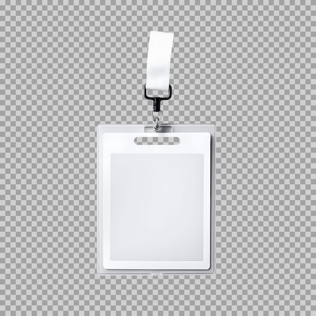 Free PSD id card holder with lanyard isolated on background