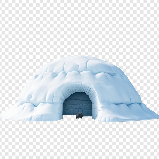 Casa igloo isolata su uno sfondo trasparente