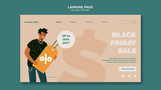 Illustrated black friday web template