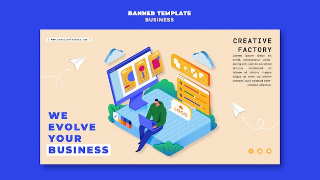 Illustrated business banner template