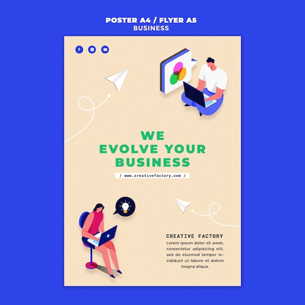 Free PSD illustrated business print template