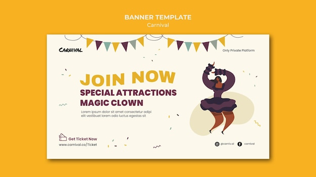 Illustrated carnival banner template