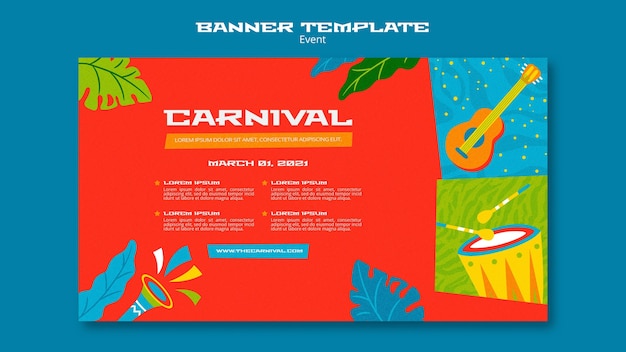 Modello di banner di carnevale illustrato